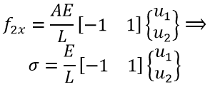 محاسبه تنش در تحلیل المان میله به روش اجزا محدود