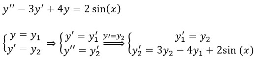 حل معادله دیفرانسیل مرتبه دوم به روش رانگ کوتا در متلب