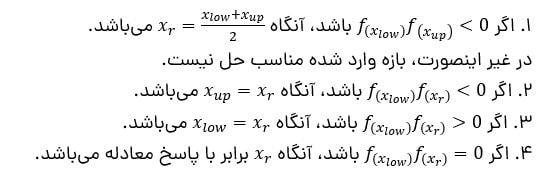 الگوریتم روش نصف کردن یا دو بخشی برای حل معادله در متلب